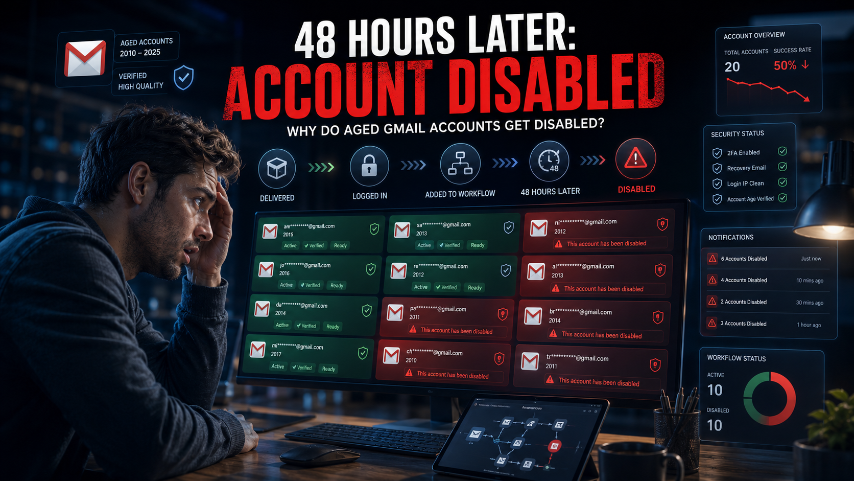 Why Purchased Gmail Accounts Get Banned in 48 Hours (2026 Fix Guide)